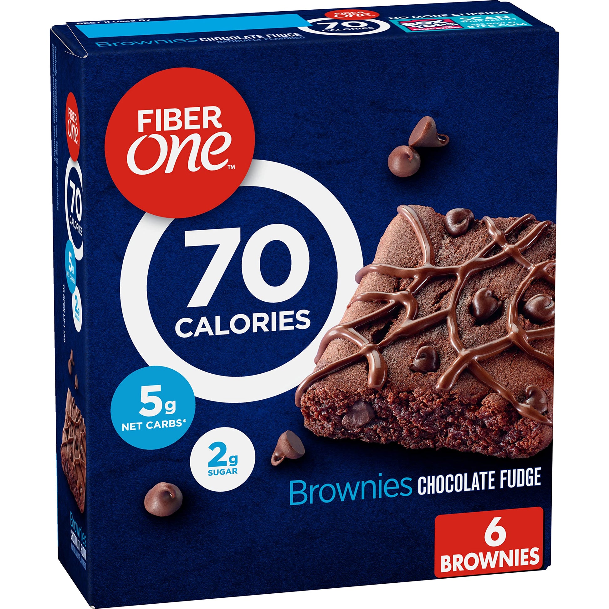 Fiber One 70 Calorie Brownies  Chocolate Fudge Snack Bars  6 Ct  5.34 Oz