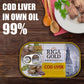Riga Gold Cod Liver In Own Oil 4.27Oz/ 121G From Iceland (Pack 12)