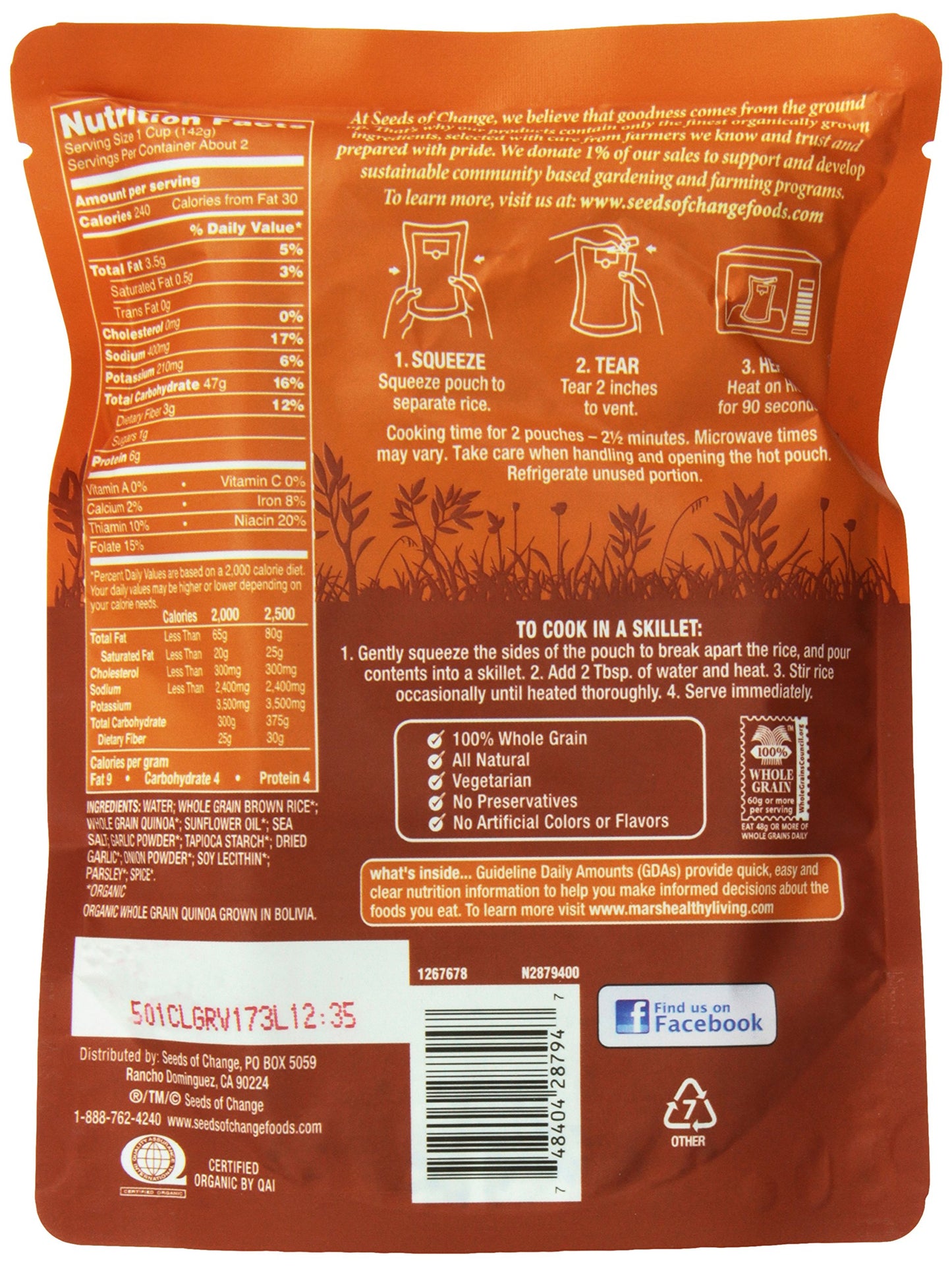 Seeds of Change Organic Quinoa and Brown Rice, 8.5 Ounce ( 6 count )