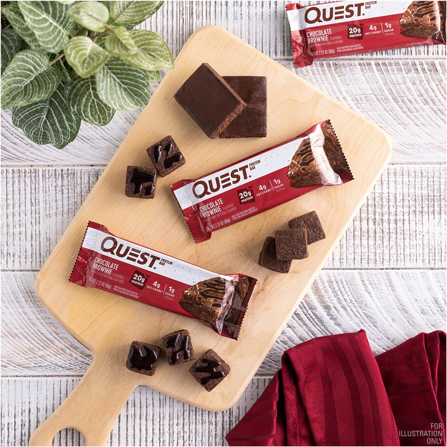 Quest Nutrition Chocolate Brownie Protein Bar, 20G Protein, 1G Sugar, 4G Net Carb, Gluten Free, Gluten Free, 12 Count