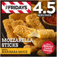TGI Fridays Mozzarella Sticks Frozen Snacks with Marinara Sauce, 17.4 oz Box