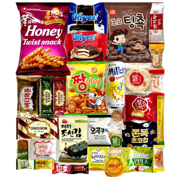 Dagaon Korean Snack Box 30 Count - Assorted Chips, Biscuits, Cookies & Candies - Perfect Gift for Any Occasion