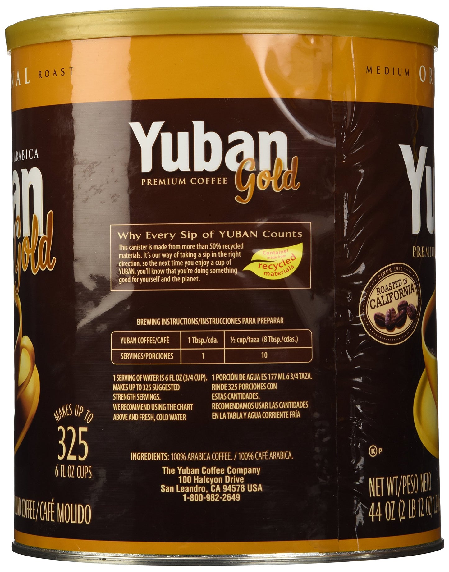 Yuban Original Medium Roast Premium Ground Coffee 44Oz (Packaging May Vary)