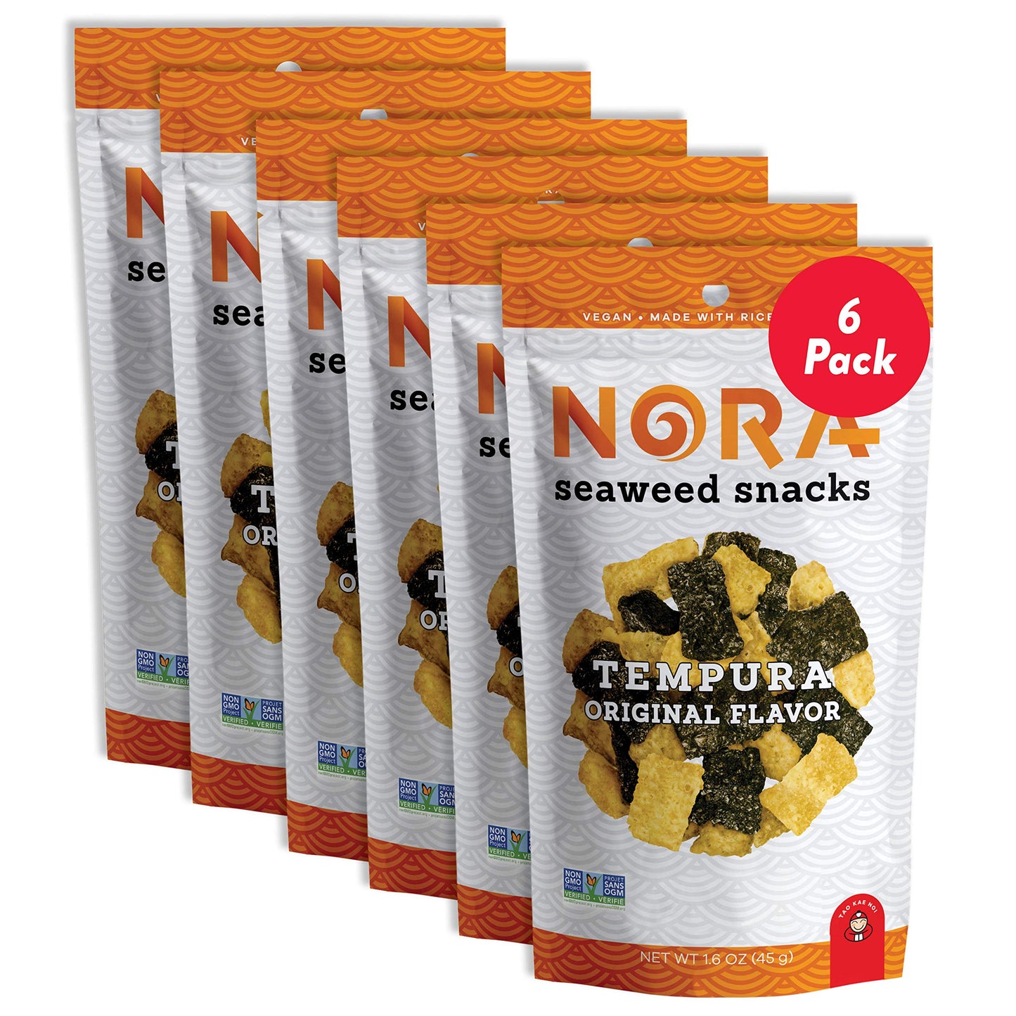 Original Tempura Seaweed Snacks by Nora, Thick Nori Sheets Snack Strips, Low-Carb Healthy Snacks for Adults, Asian Snacks, Vegan