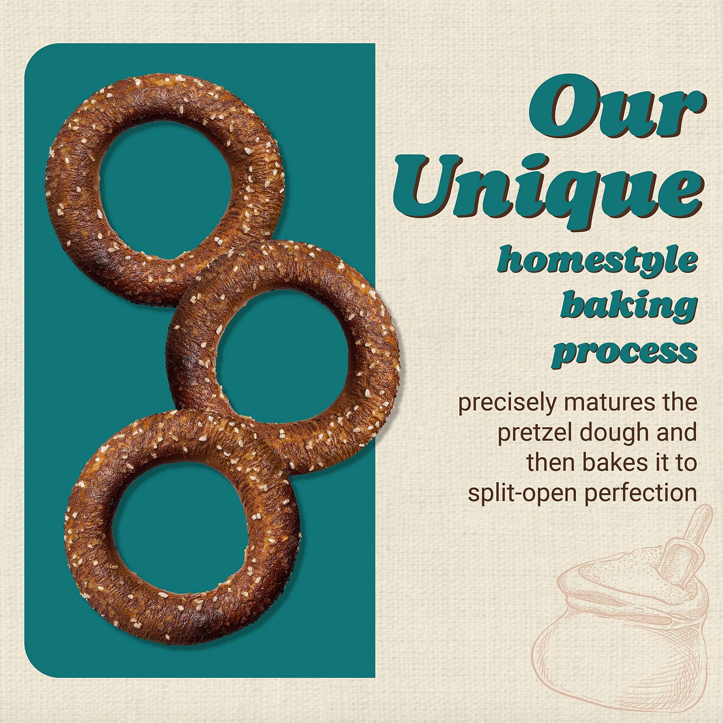 Unique Snacks Sourdough Pretzel Rings, Vegan, OU Kosher, Non-GMO, 11 Oz. Bag, Pack of 6
