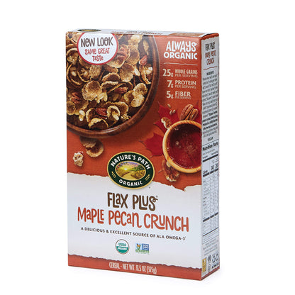 Natures Path Organic Flax Plus Maple Pecan Crunch Cereal, 11.5 Ounce (Pack of 6), Non-GMO, 25g Whole Grains, 7g Plant Based Prot