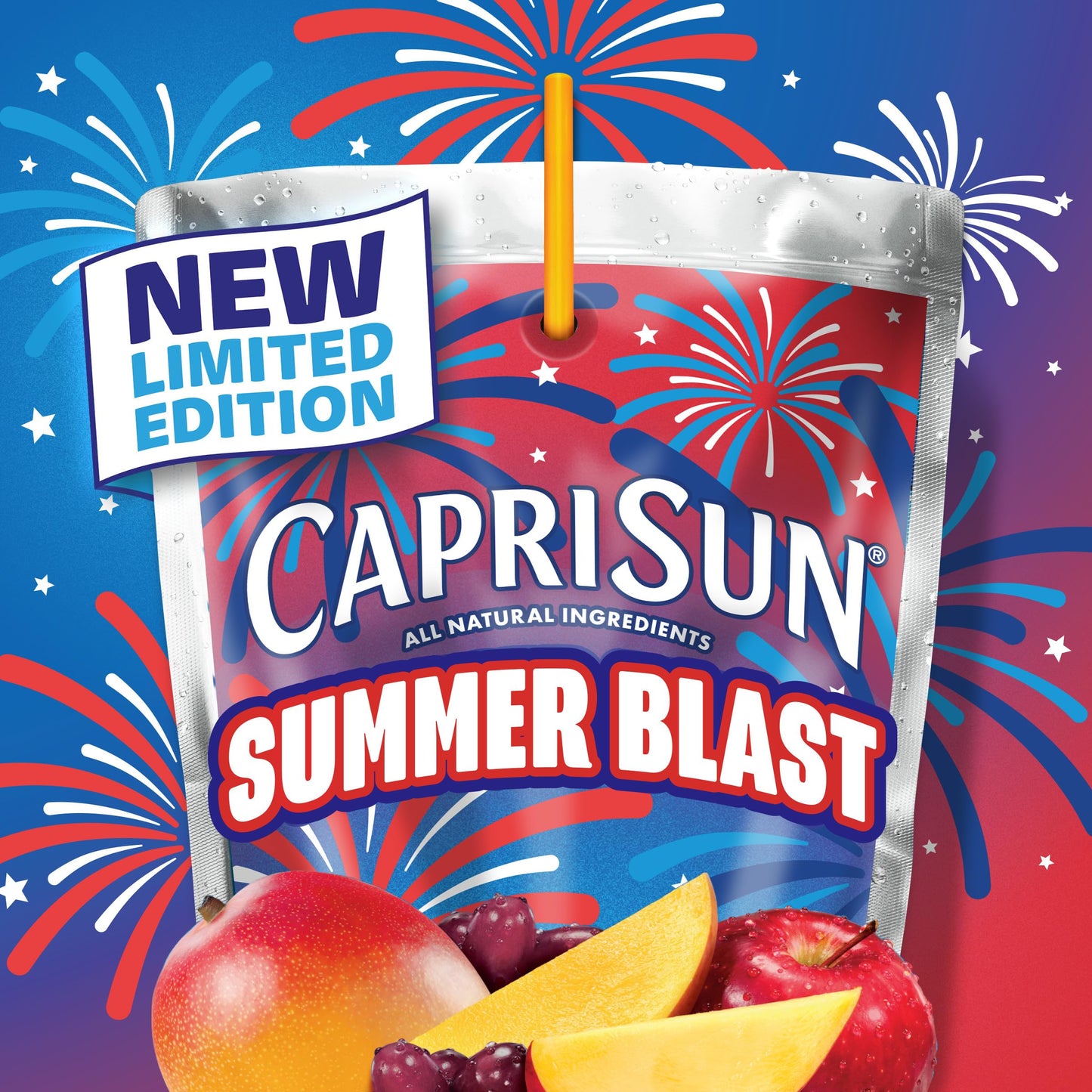 Capri Sun Summer Blast Passion Fruit Mango flavored Juice Drink Blend  from concentrate with other natural flavor  10 ct Box  6 fl oz Pouches