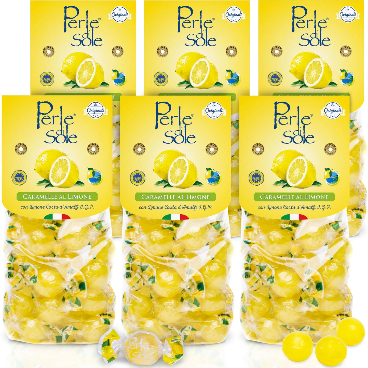 The Original Perle Di Sole Lemon Drops - Hard Candies Made With Essential Oils Of Amalfi Coast P.G.I. Lemon (7.05 Oz | 200 G) -