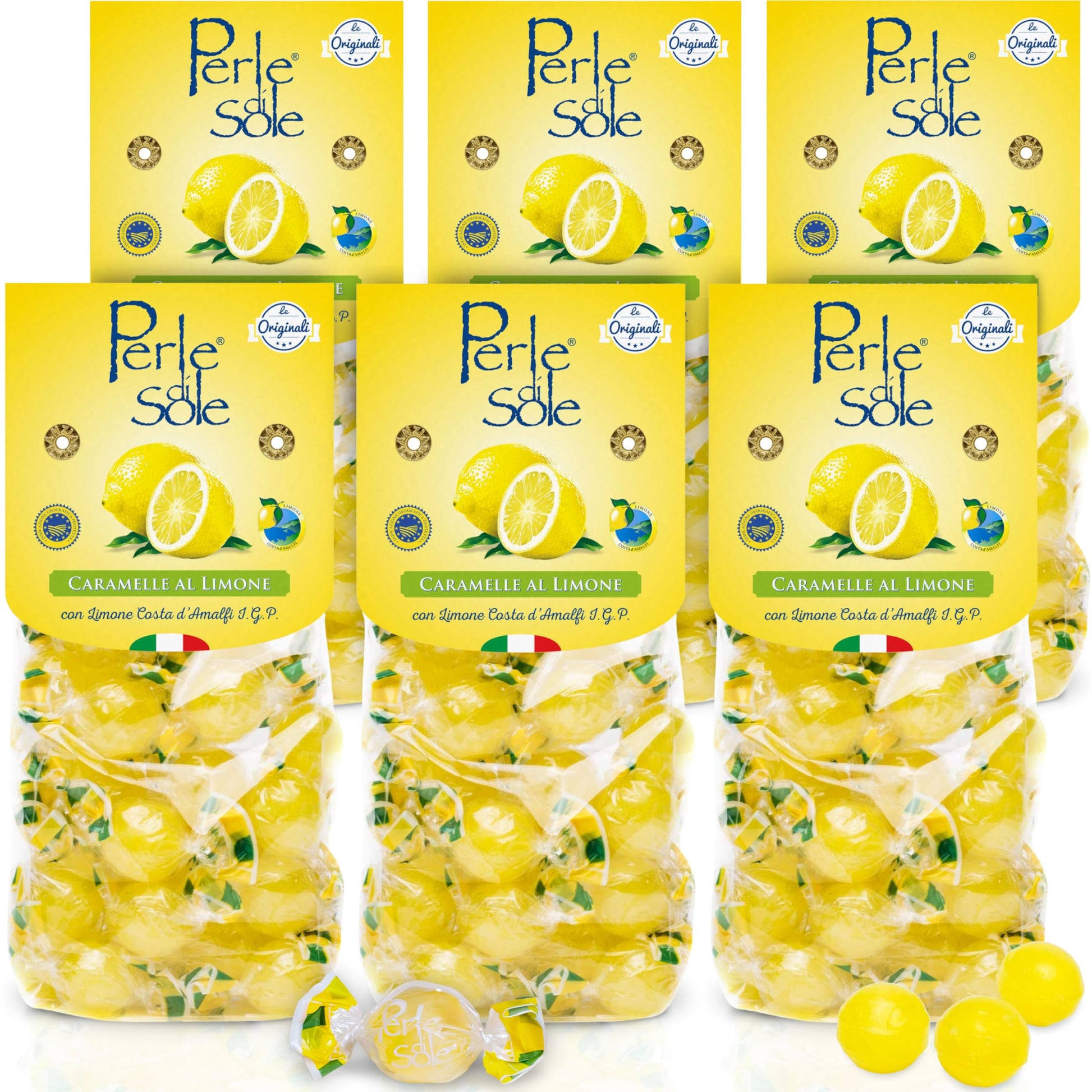 The Original Perle Di Sole Lemon Drops - Hard Candies Made With Essential Oils Of Amalfi Coast P.G.I. Lemon (7.05 Oz | 200 G) -