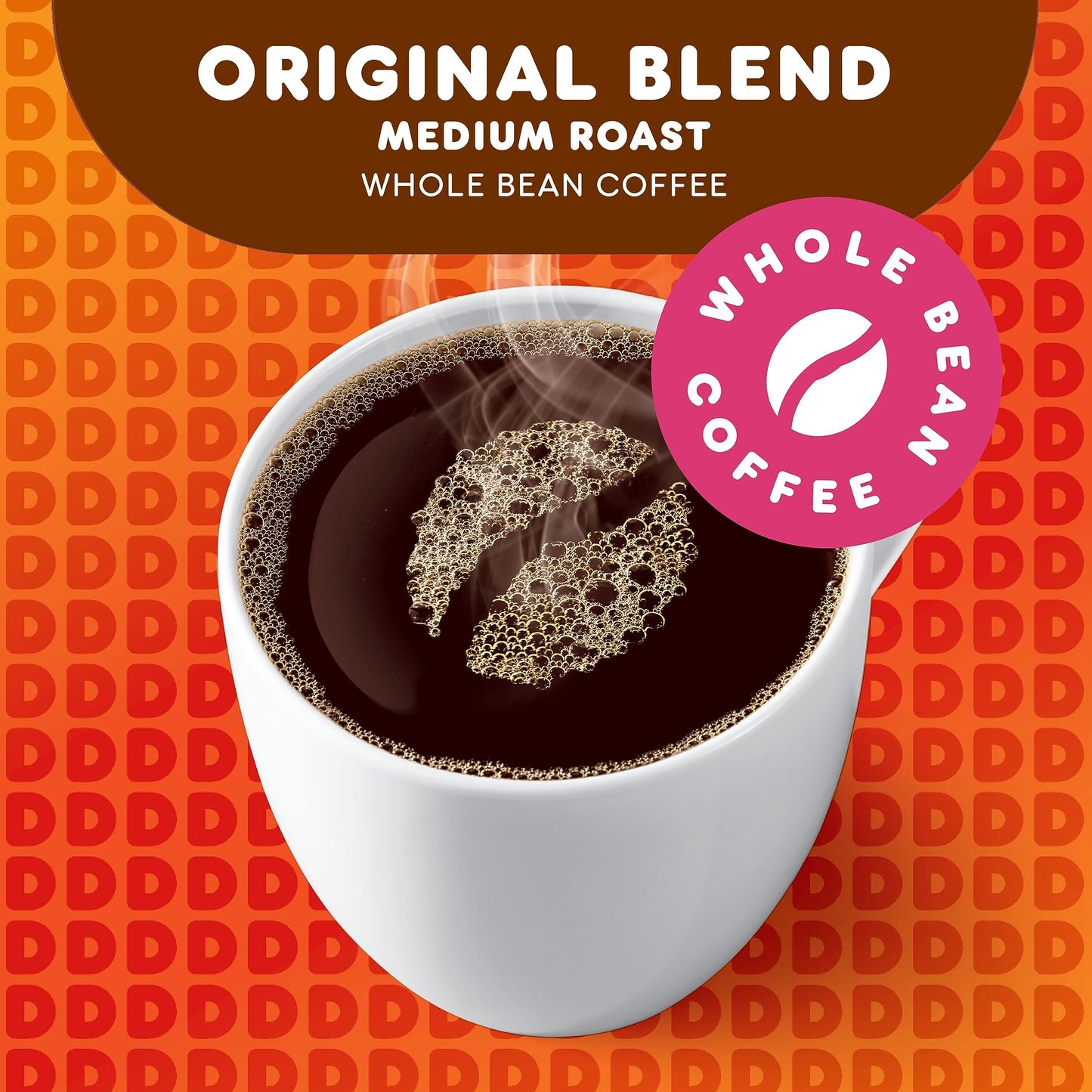 Dunkin Original Blend Medium Roast Whole Bean Coffee, 12 Ounces (Pack of 6)