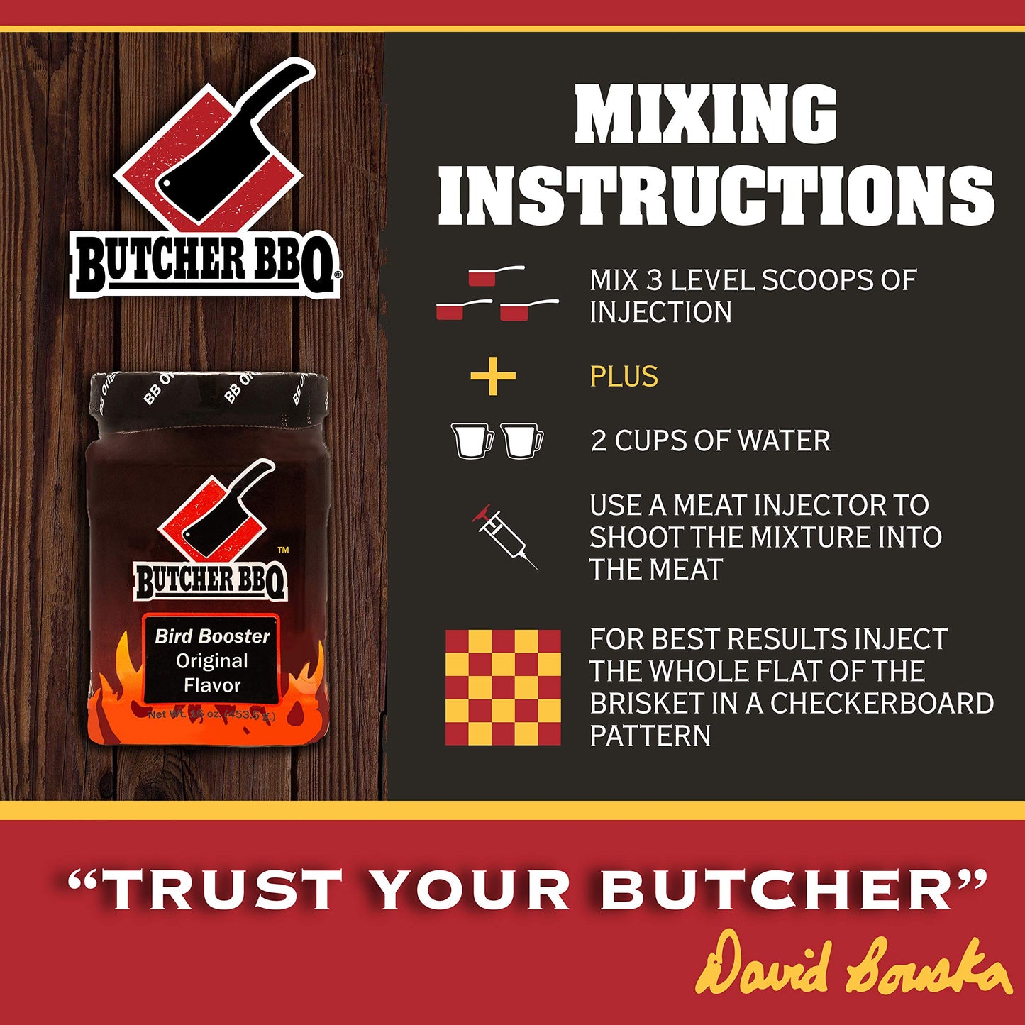 Butcher BBQ | Bird Booster Original Flavor Injection | Moisture and Flavor for Poultry Injections | Chicken