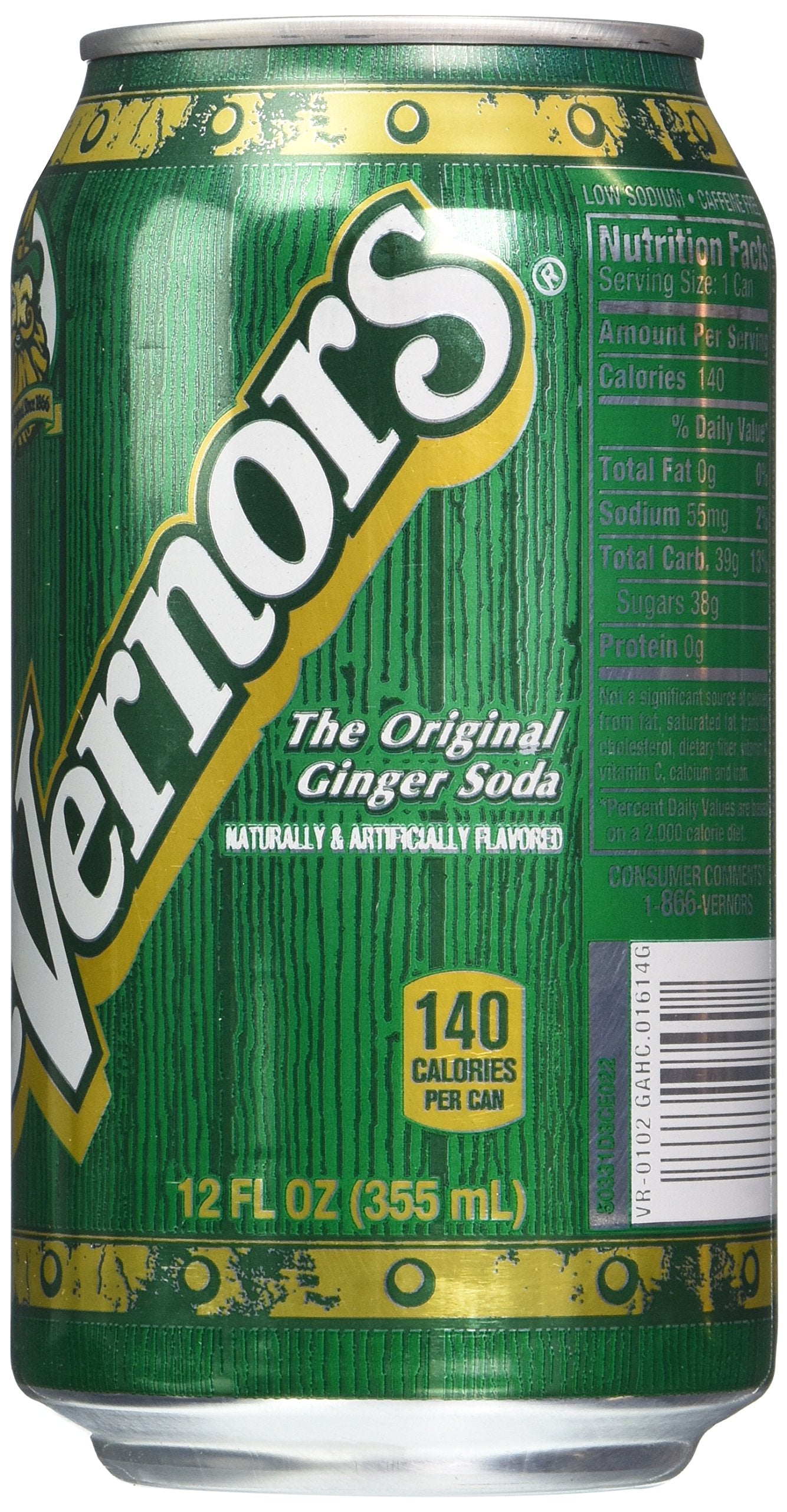 Vernors Ginger Ale Soda, 12 Oz Cans, Pack of 12, Model 078000180169