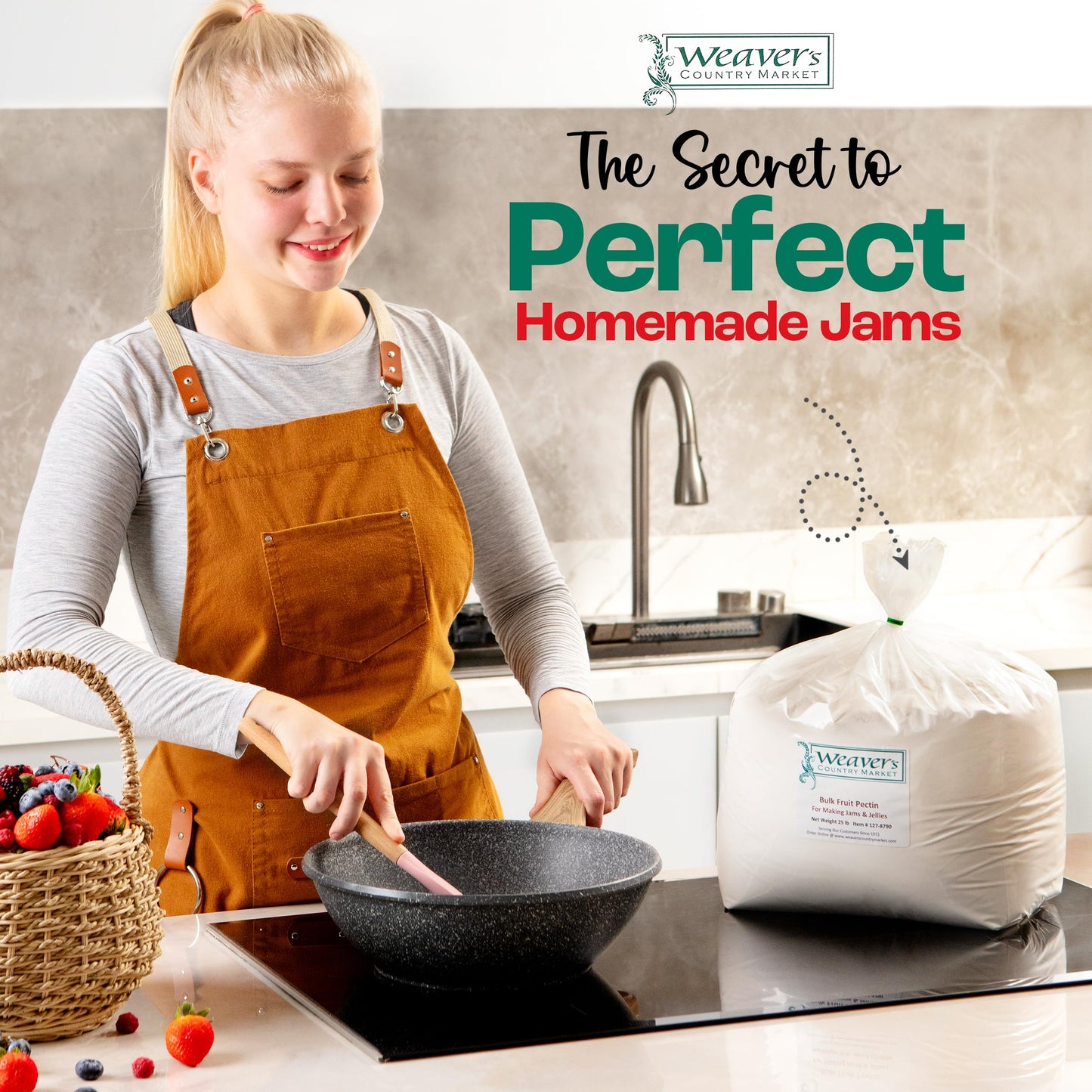 Weaver'S Country Market Bulk Fruit Pectin Powder For Jam And Jellies - Made In Usa Pectin For Canning Jelly, Cost Effective Pect