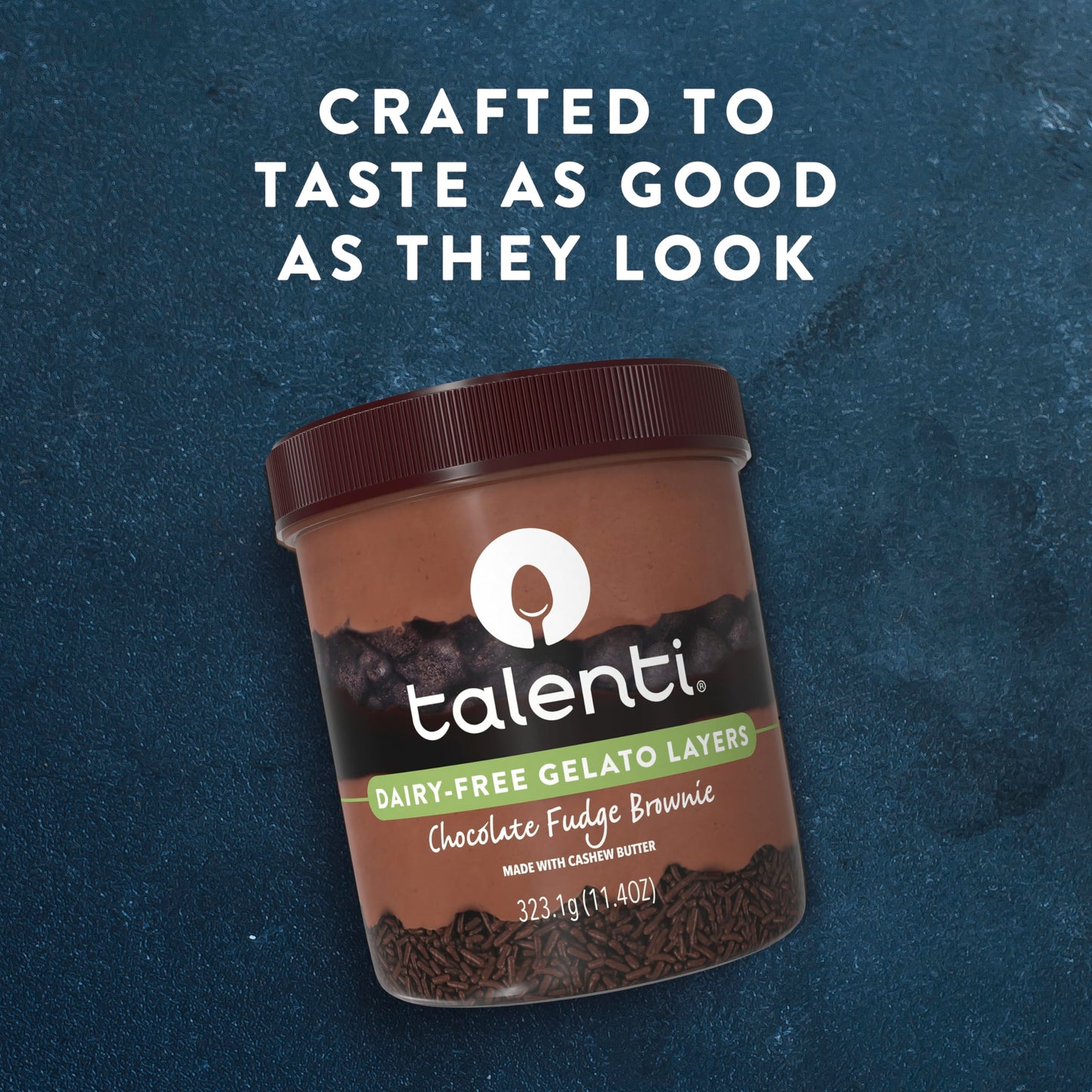 Talenti Dairy-Free Gelato Layers For a Delicious Non-Dairy Treat Chocolate Fudge Brownie Made with Cashew Butter 11.4 oz