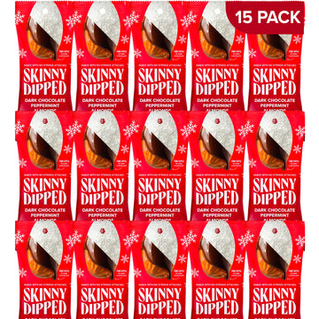 Skinnydipped Dark Chocolate Peppermint Covered Almonds, Healthy Snack, Plant Protein, Gluten Free, 1.2 Ounce (Pack Of 15)