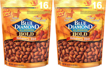 Blue Diamond Almonds, Bold Habanero BBQ, 16 Ounce (Pack of 2)