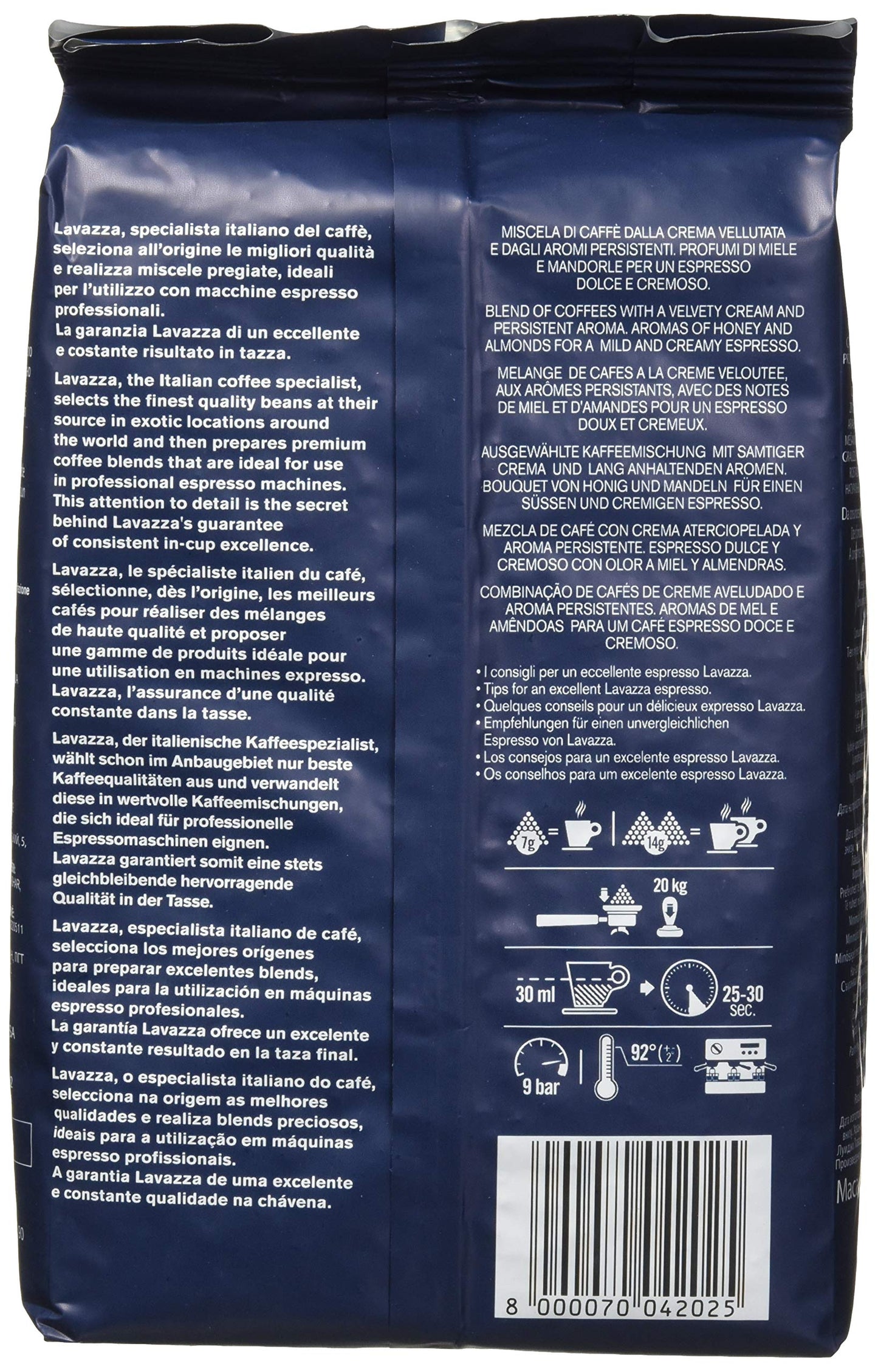 Lavazza Italian "Super Crema" Espresso Whole Bean Value Pack (3 X 2.2 Lb Bags)