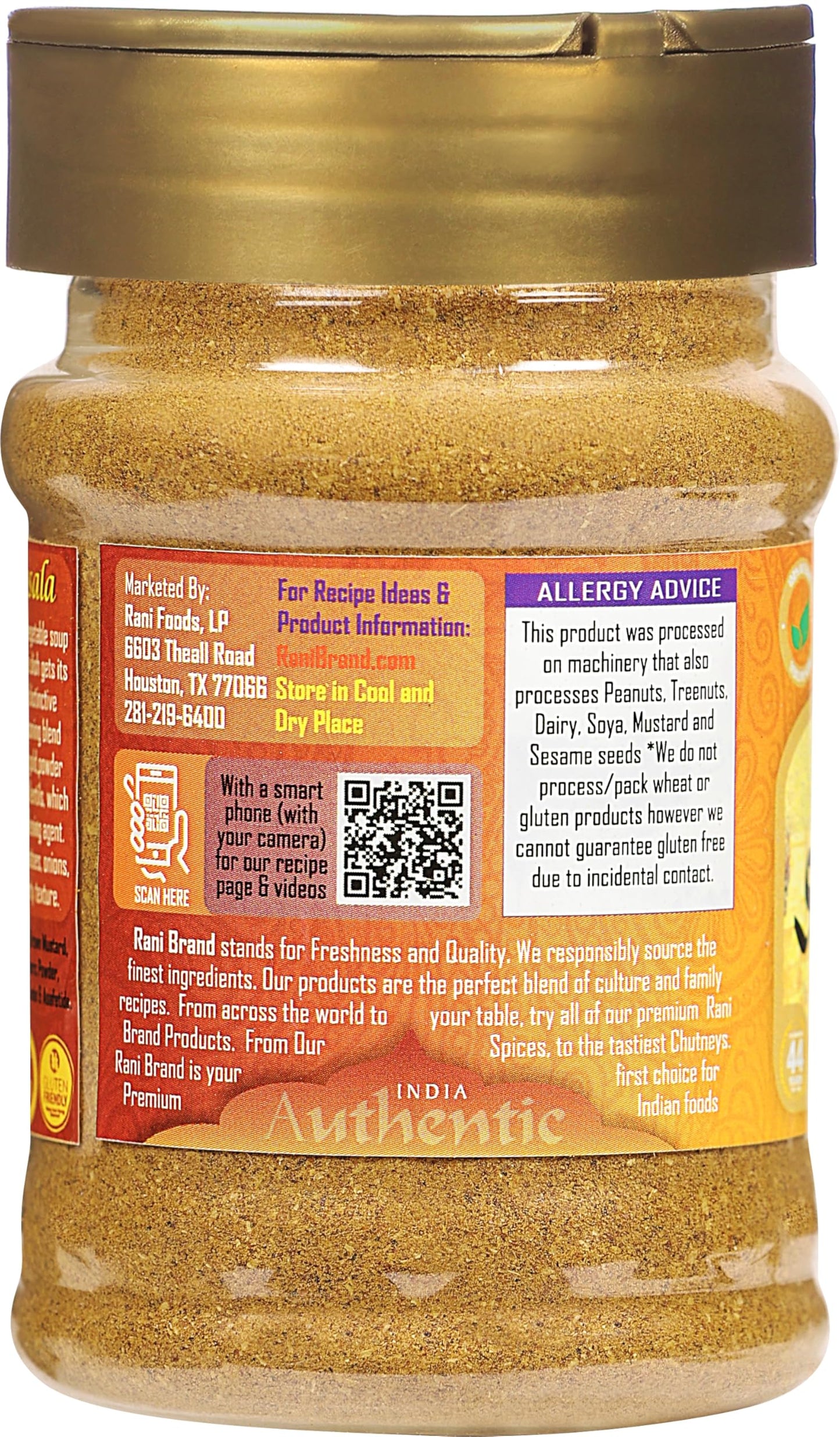 Rani Sambar Masala (Lentil Soup Spice Blend) 3Oz (85G) Pet Jar ~ All Natural | Vegan | No Colors | Gluten Friendly | Non-Gmo | Kosher | Indian Origin
