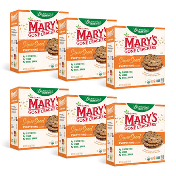 Mary s Gone Crackers Super Seed Everything Crackers, Vegan Friendly, Kosher, USDA Certified Organic, Gluten Free & Non-GMO, 4 O