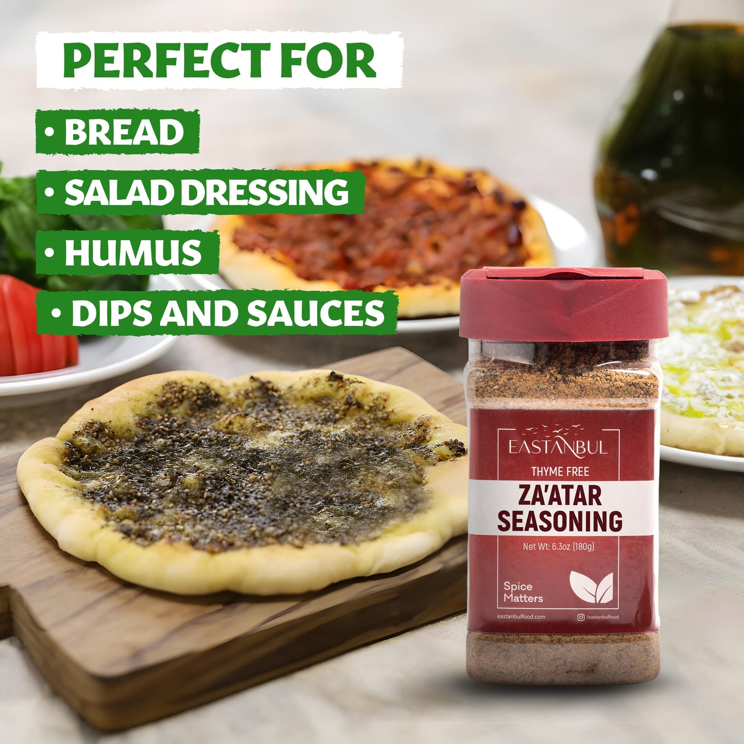 Eastanbul Zaatar Spice 6.3Oz,%100 Natural Za'Atar Seasoning, Fresh Farm Zaatar Seasoning From Middle Eastern Spices, Za Atar For