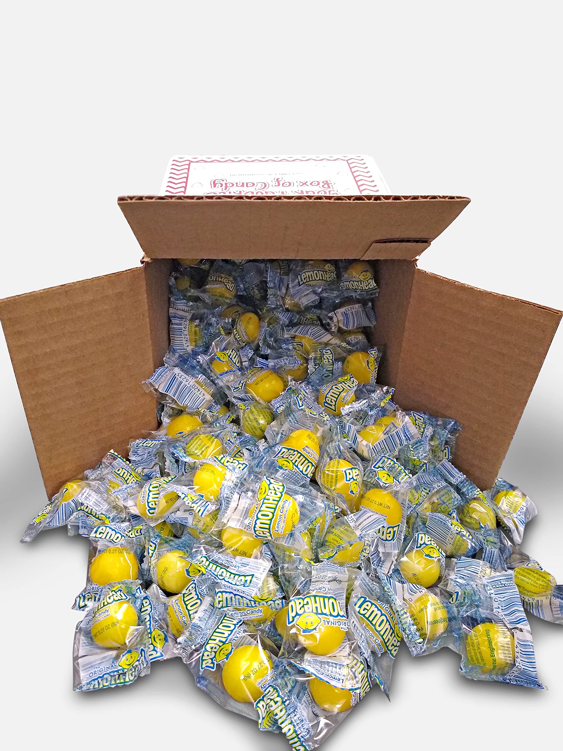 Lemonheads Bulk 3Lb Box Of Iconic Sour Lemon Candy - 150 Individually Wrapped Lemon Heads - Hard Lemon Candy