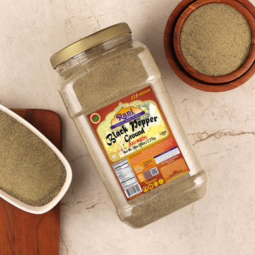 Rani Black Pepper Fine Powder 80 Mesh, 80oz (5lbs) Bulk PET Jar - All Natural, Vegan, Gluten Friendly, NON-GMO, Kosher