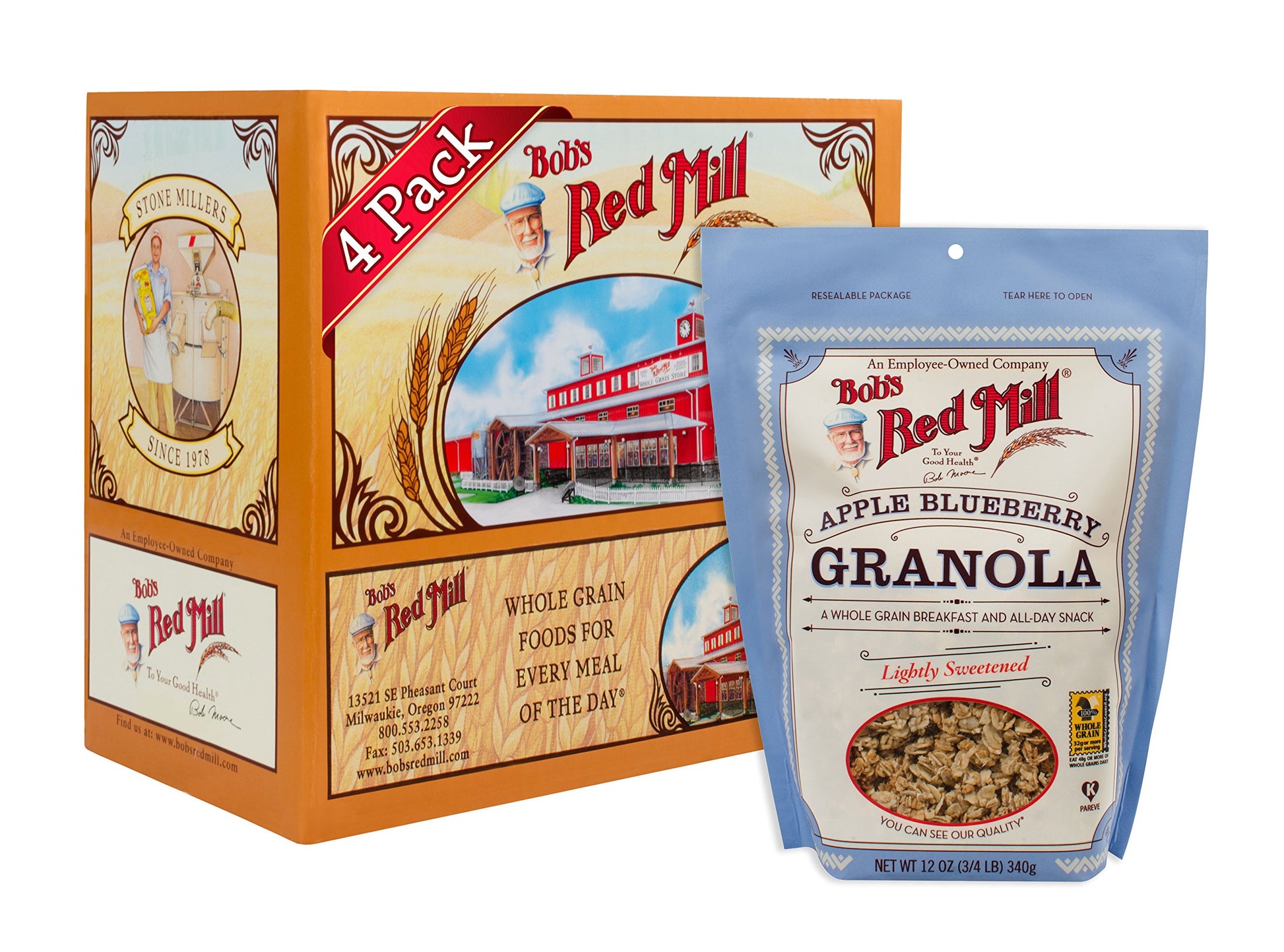 Bob'S Red Mill Apple Blueberry Granola, 12-Ounce (Pack Of 4)