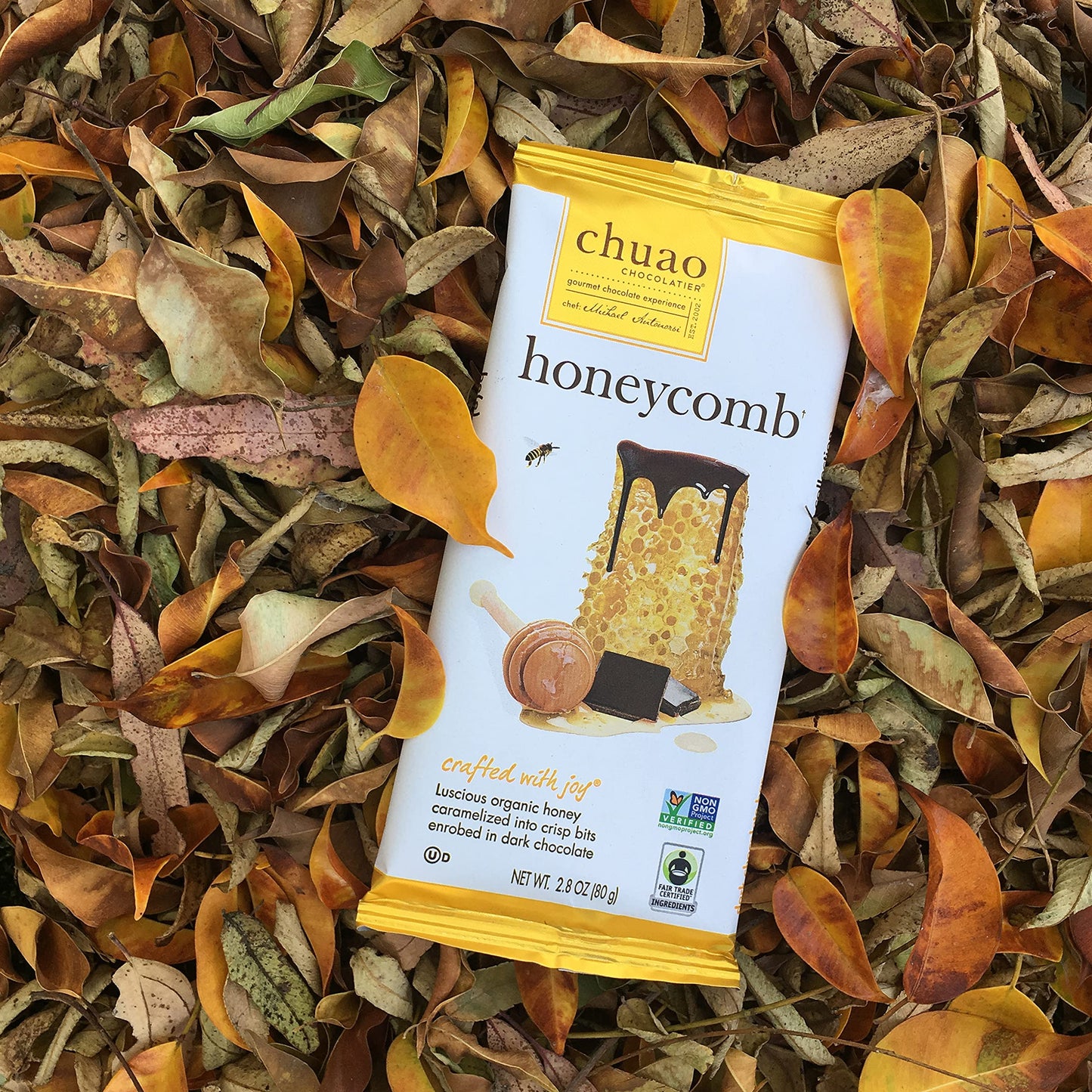 Chuao Chocolatier Honeycomb Dark Chocolate Bars | Gourmet Chocolate Honey Artisan European No Preservatives | For Gift Baskets, Christmas, Valentines Day, Gifts For Women, Men, Birthday, Thank You, Care Package | 3 Pack