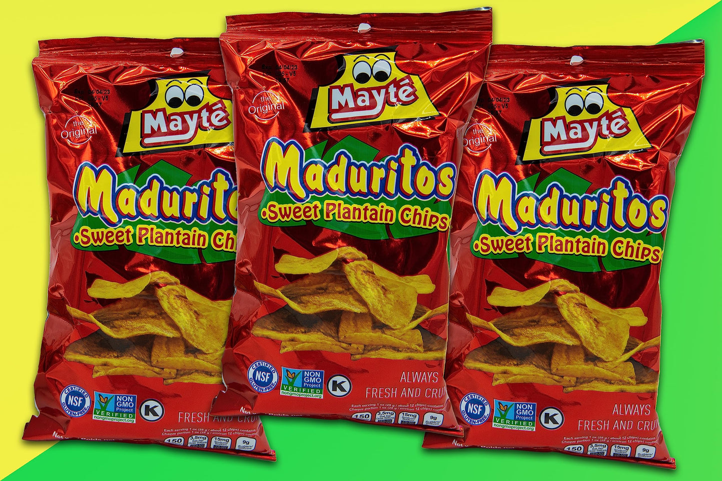 Value 3-Pack - Maduritos Bundle - Includes 3 Bags Sweet Plantain Chips Mayte / Maduritos Dulcesitos Mayte 9Oz Total - Comes In A