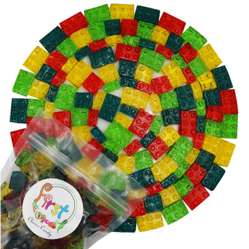 Firstchoicecandy 3D Rainbow Juicy Gummy Candy (3D Building Blocks, 2 Pound)