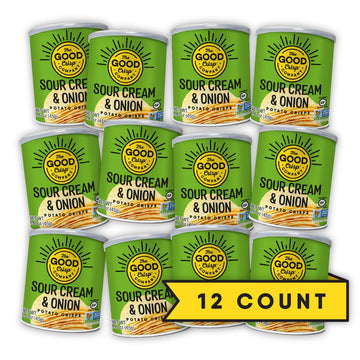 The Good Crisp Company, Good Crisps Minis (Sour Cream And Onion, 1.6 Ounce, Pack Of 12) Non-Gmo, Allergen Friendly, Potato Chip Snack Pack, Gluten Free Snacks