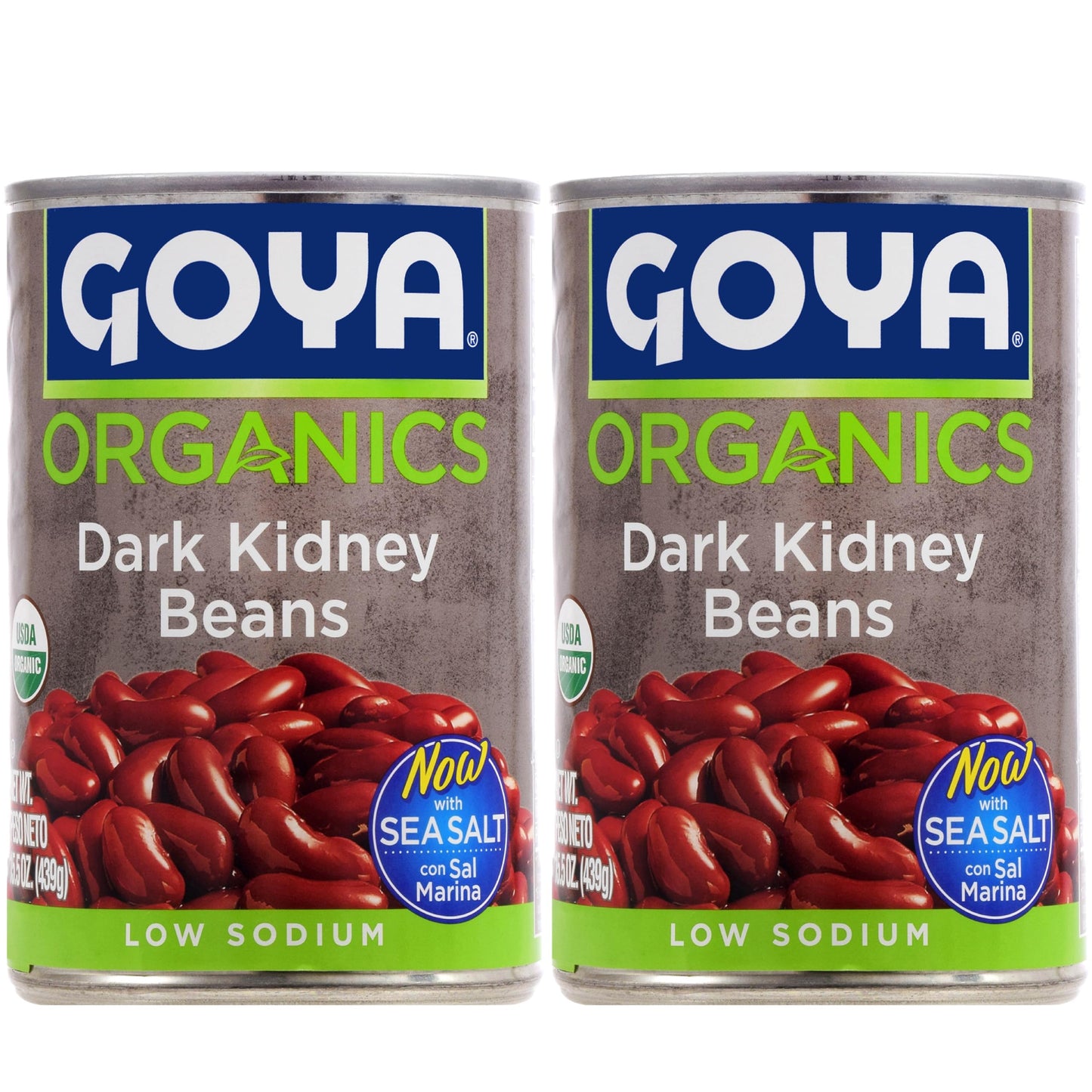 Goya Foods Organic Dark Red Kidney Beans, 15.5 Ounce (Pack of 2)