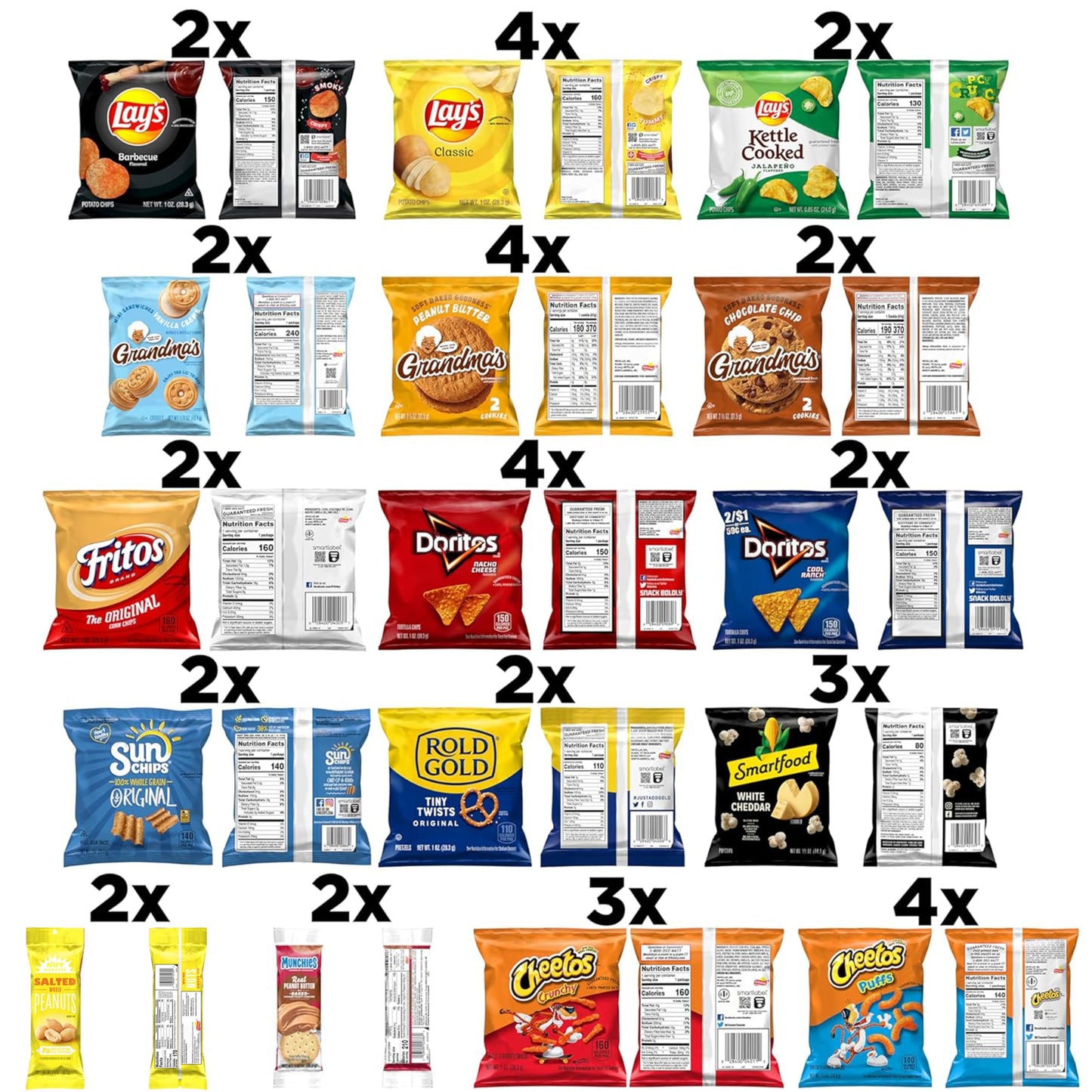 Frito Lay Ultimate Classic Snacks Package, Variety Assortment Of Chips, Cookies, Crackers, & Nuts, (Pack Of 40) (Packaging May Vary)
