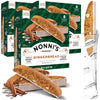 Nonnis Gingerbread Biscotti Holiday Cookies - 3 Boxes Gingerbread Cookies - Gingerbread Christmas Cookies w/Almonds & White Icing - Biscotti Individually Wrapped Cookies - Italian Cookies - 6.88 oz