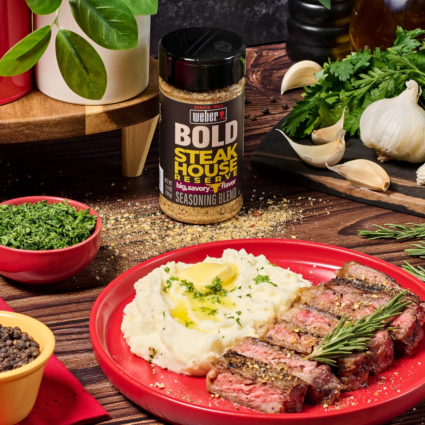 Weber BOLD Steakhouse Reserve Seasoning Blend  6.9 Ounce Shaker (Pack of 6)