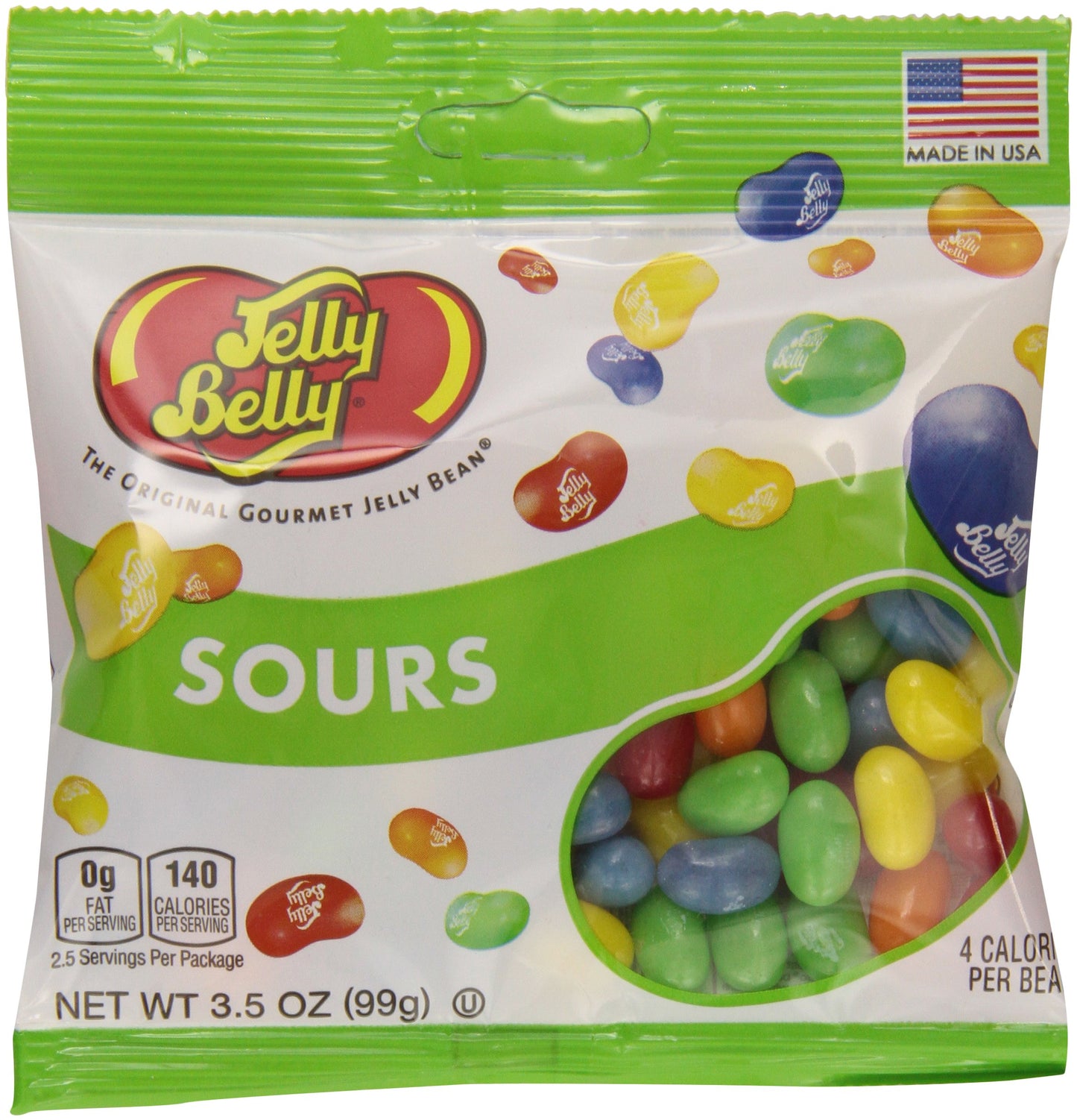 Jelly Belly Sours Flavors Assorted Jelly Beans, 3.5 Ounce (Pack Of 12)