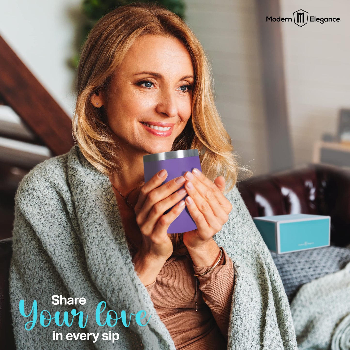 Modern Elegance Tea Gift Set, Includes 15 Teas, Stainless Steel Tumbler, Honey Straws, Tea Spoon Squeezer, Squirrel Tea Bag Hold