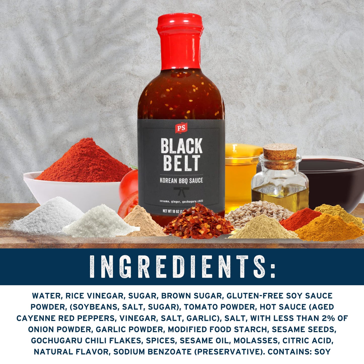 Ps Seasoning Blackbelt Korean Bbq Sauce - All-Purpose Marinade, Glaze, Baste, And Dip - Savory Grilling Sauce For Korean Bbq, Bu