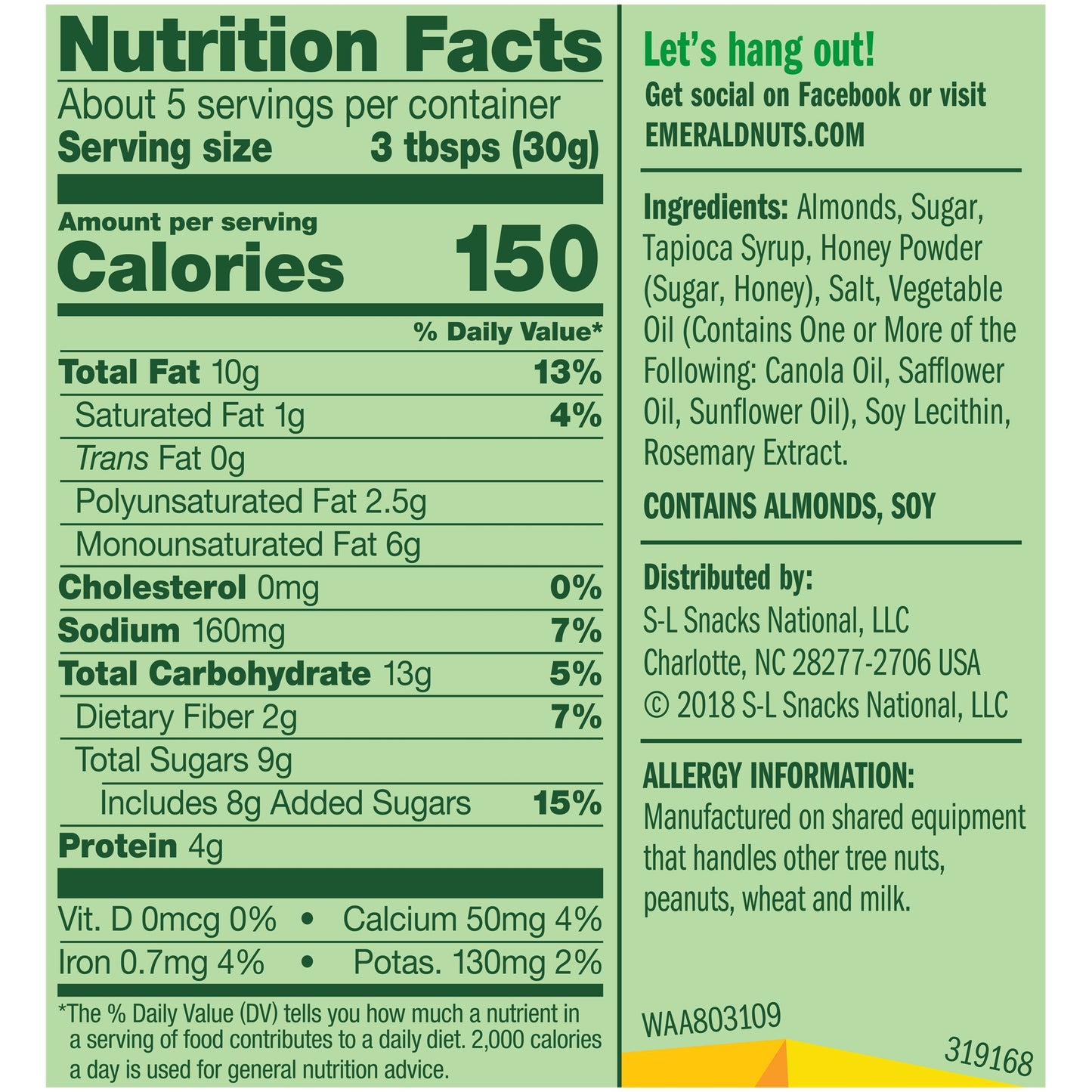 Emerald Nuts 5Oz - 6Oz Resealable Bag (Pack Of 4) (Honey Glazed Almonds 6Oz)