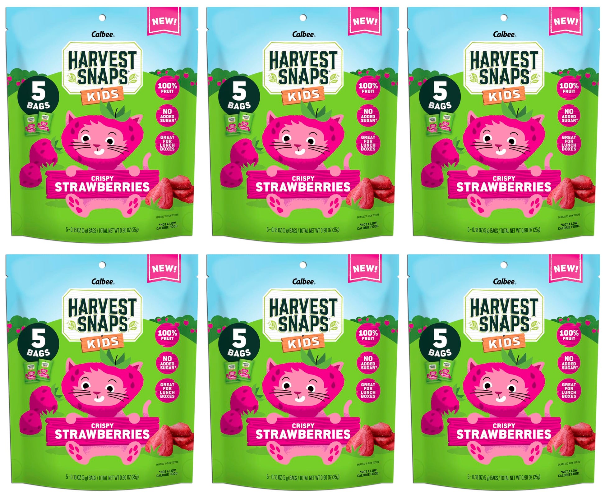 Harvest Snaps Kids Crispy Fruit Snack Bags (6 Pouches of 5 Snack Bags) (Crispy Strawberries)