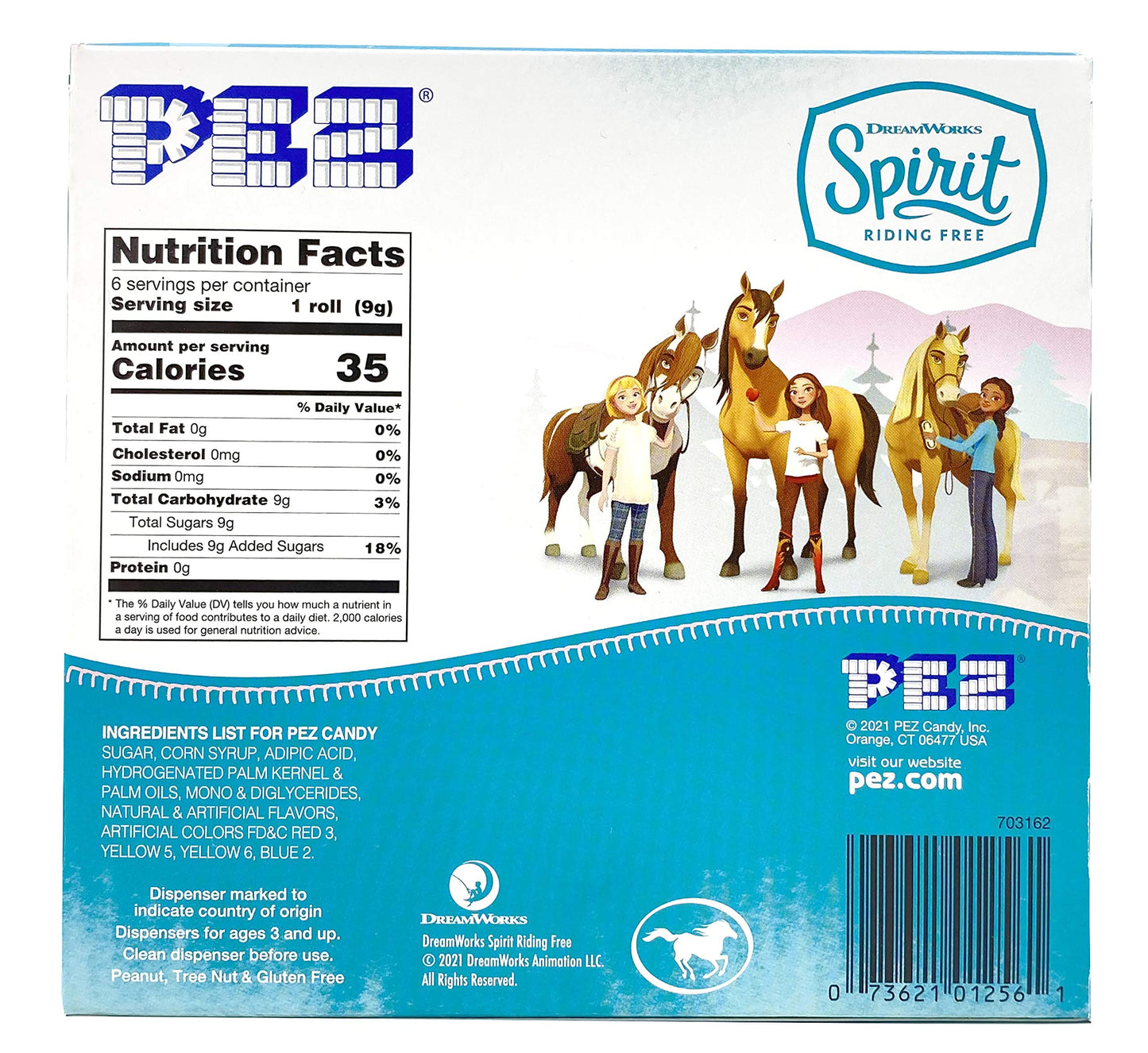 Pez Candy Spirit Gift Set - Lucky & Spirit Dispensers with 6 Rolls Mixed-Fruit, 1 Count