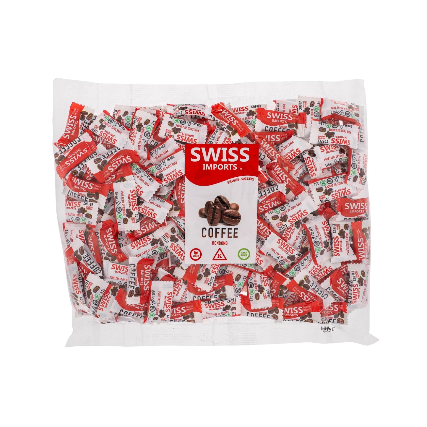 Swiss Imports Sugar Free Bonbons Hard Candy Drops, Coffee, 200 Individually Wrapped Pieces, 500g/17.6oz