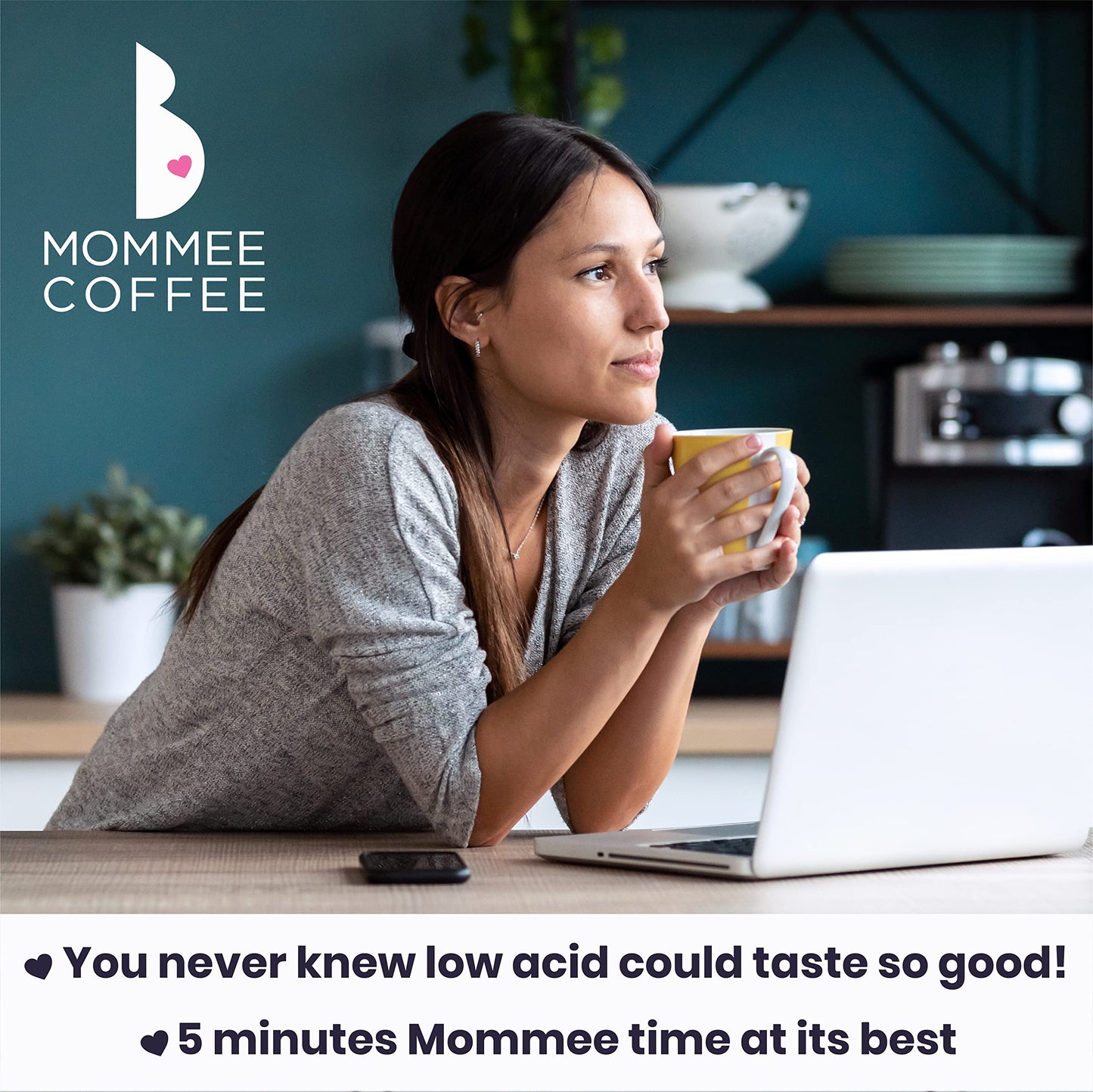 Mommee Coffee - Full Caf | Low Acid, Organic, Fair Trade, Water Processed | Ground, 22Oz.