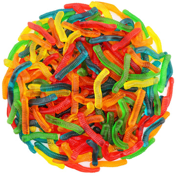 FirstChoiceCandy Sweet & Sour Gummy Worms, Multi Flavors and Solid Colors (5 Pound, Sweet Mix Fruit)