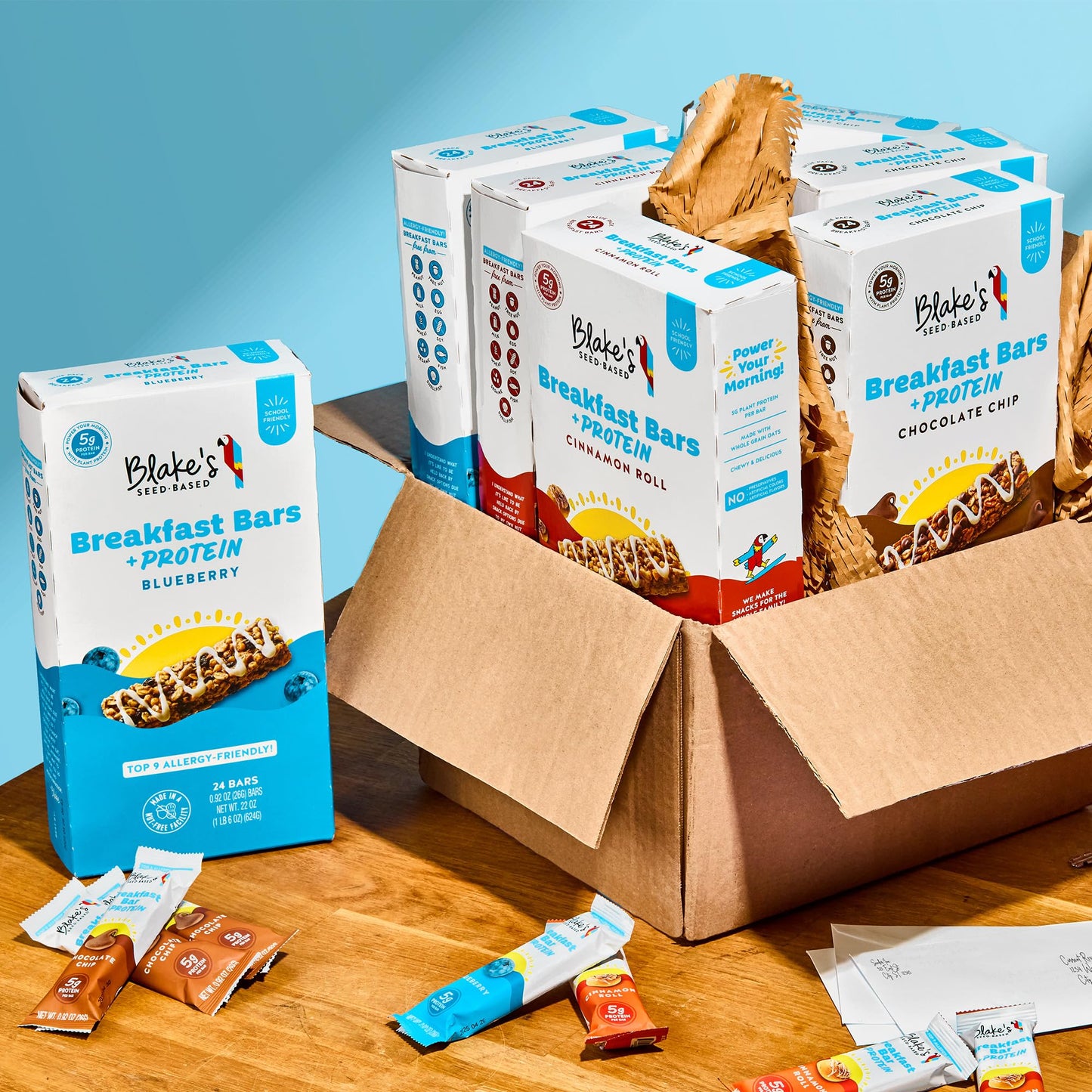 Blakes Seed Based Breakfast Bars with Protein - Variety Pack (24 Count)  5g Clean Plant-Based Protein  Gluten Free  Nut Free  Dairy Free & Vegan  Healthy Snacks for Kids or mature-themeds  School Safe