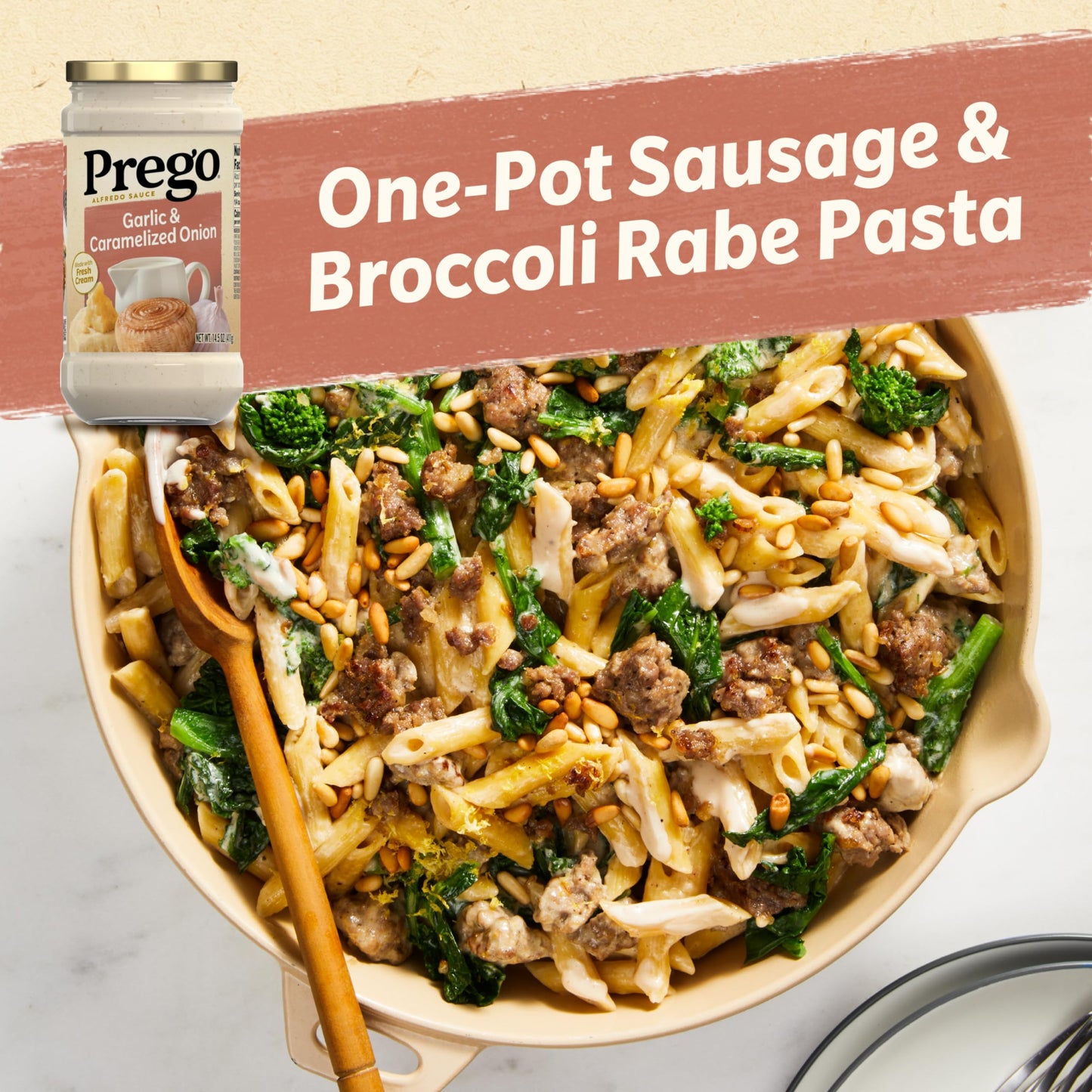 Prego Garlic And Caramelized Onion Alfredo Pasta Sauce, 14.5 Oz Jar