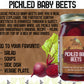 Green Jay Gourmet Fresh Classic Pickled Baby Beets - Grandmas Original Recipe - Sweet, Tangy, and Vinegary Brine - Simple Natura