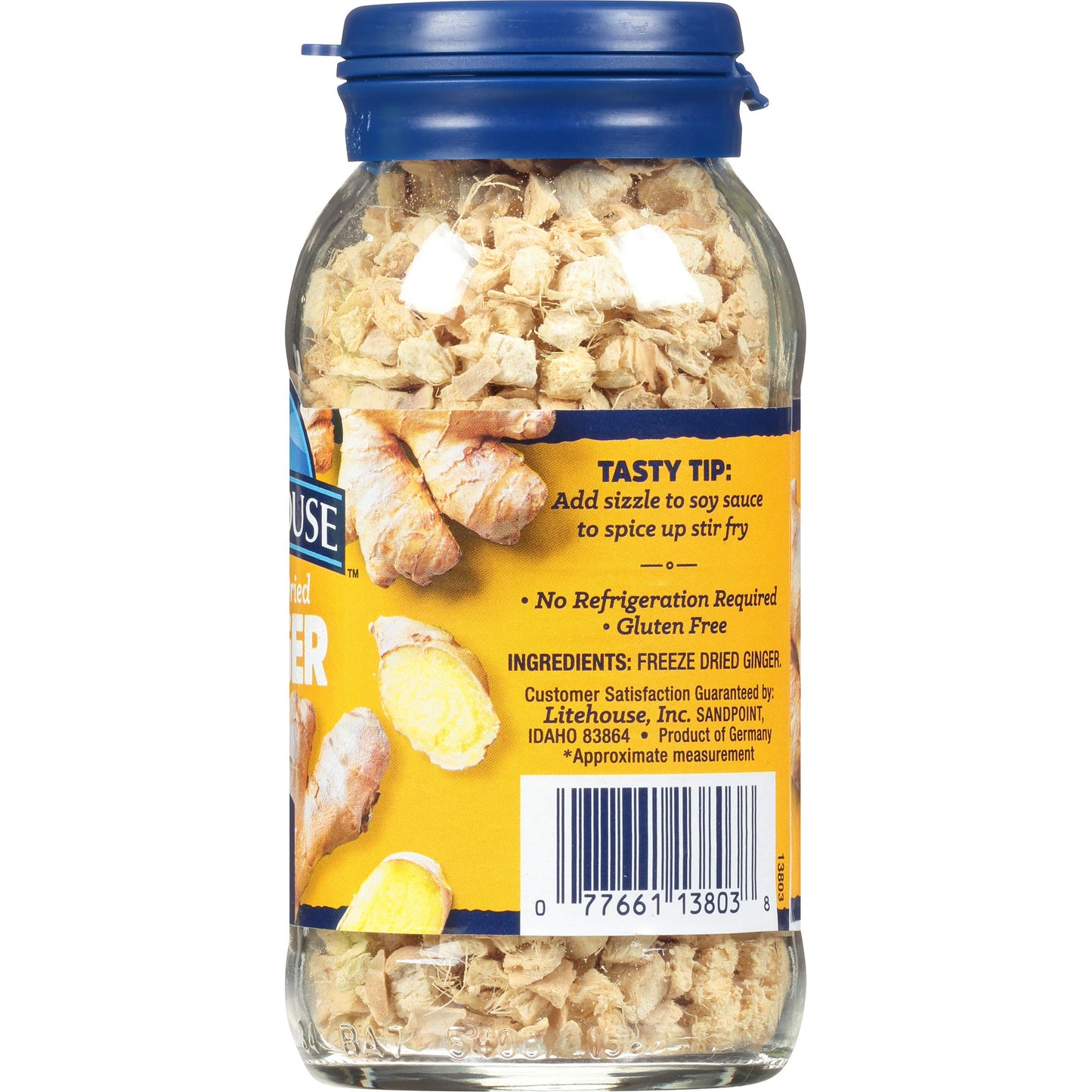 Litehouse Freeze Dried Ginger - Substitute For Fresh Ginger, Frozen Ginger, Equal To 4 Ginger Bunches, Organic Dried Ginger Root