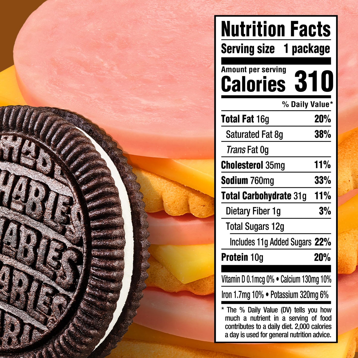 Lunchables Ham & American with Chocolate Creme Cookies, 3.2 oz Pack
