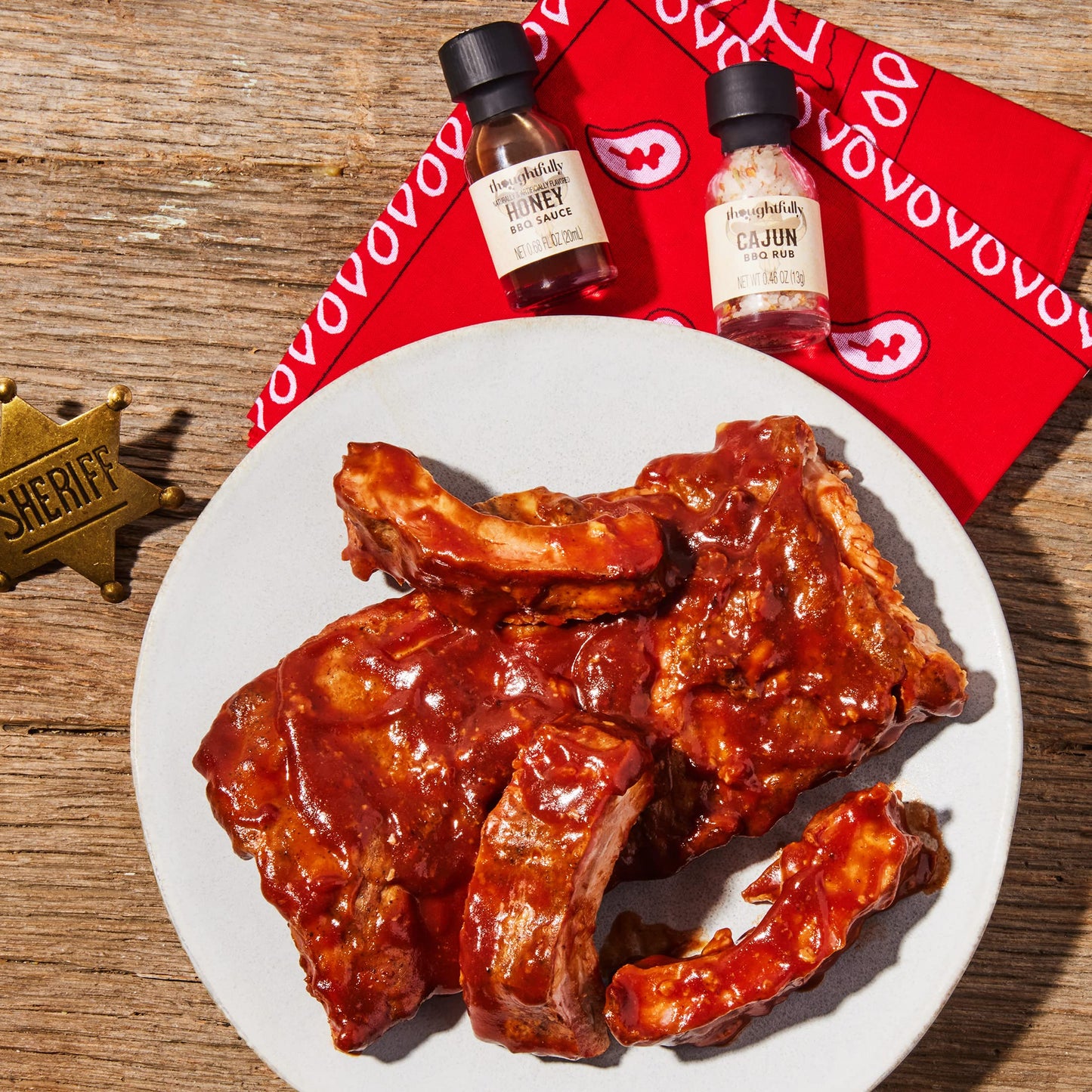 Thoughtfully Gourmet BBQ Sauce and Rubs Book Gift Set, 12 Pieces, Includes Honey and Montreal Rub, 7.36 Ounce